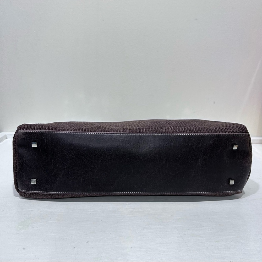MATT & NAT Women’s Brown Canvas Brown‎ Vegan Leather Handbag, Metal Stud Detail - Picture 4 of 13